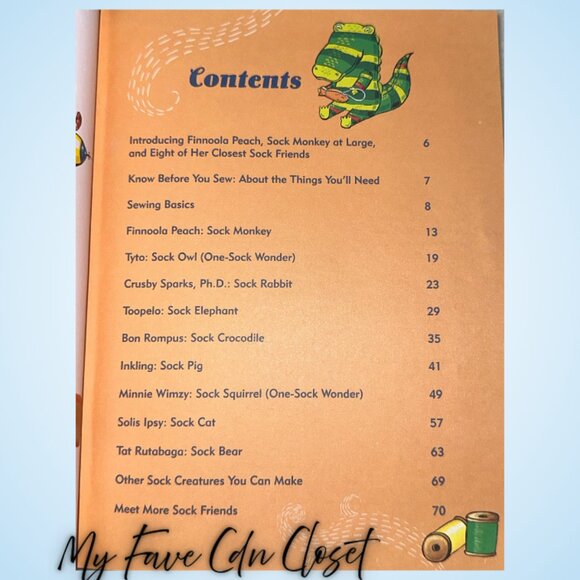 ***NEW***How to Make a Sock Monkey Book (9 animal designs) + 14 prs of Socks - Picture 4 of 10